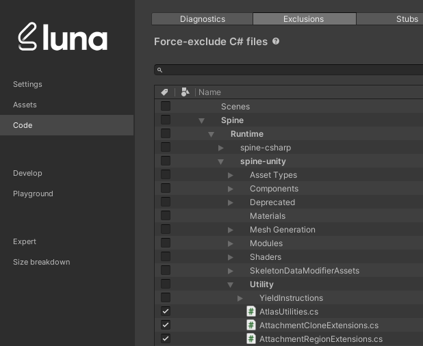 Spine | Luna Create - Developer Docs